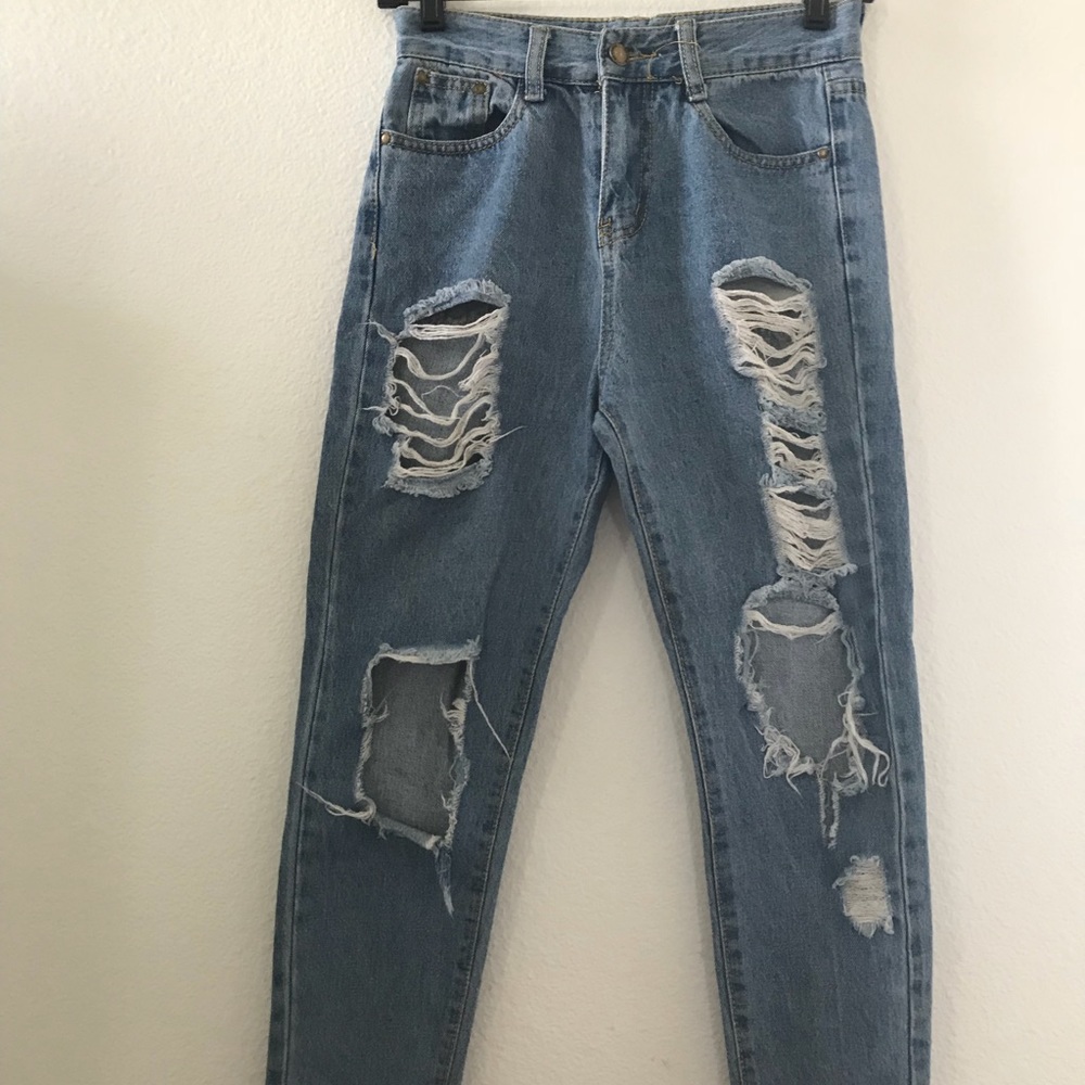 Light blue denim jeans